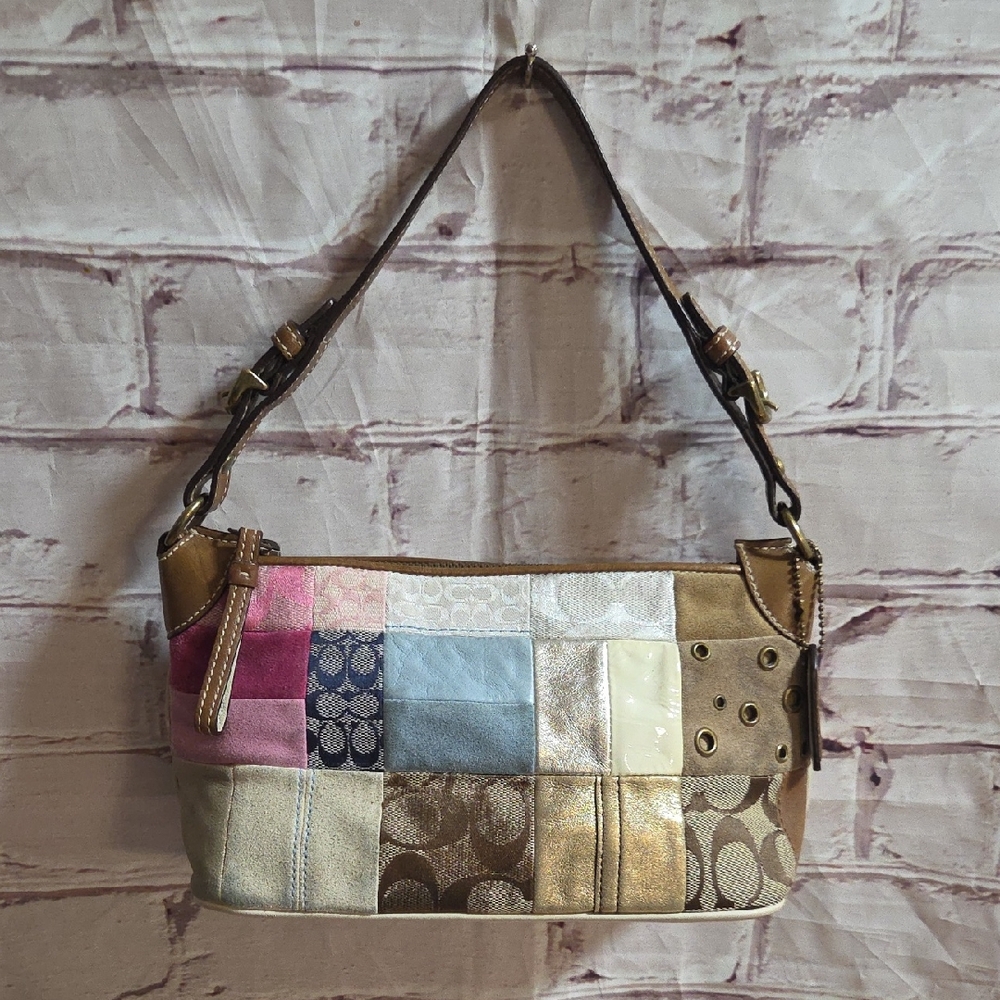 Vintage Coach Y2K Multicolor Patchwork Shoulder Bag 2190